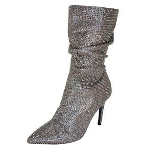 Thalia Sodi Glittering Silver Heeled Boots